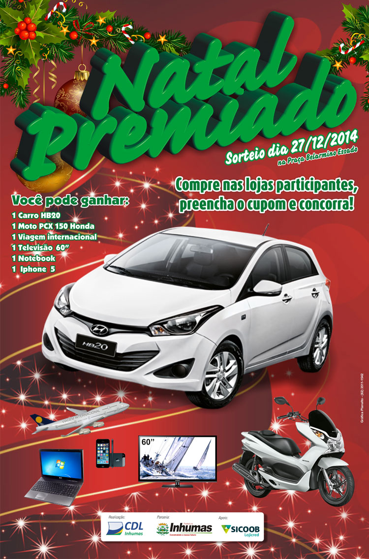CDL Inhumas divulga lista de prêmios do natal premiado 2014 CDL Inhumas divulga lista de prêmios do natal premiado 2014