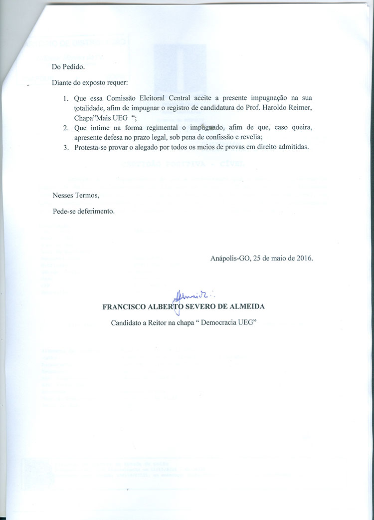 Lei da Ficha Limpa deve impedir reeleição do reitor da UEG Lei da Ficha Limpa deve impedir reeleição do reitor da UEG