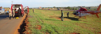 CBM de Inhumas utilizam helicóptero em acidente na GO-070