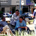 Caos urbano na praça central de Inhumas Caos urbano na praça central de Inhumas
