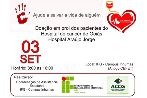 Campus Inhumas organiza campanha de doação de sangue Campus Inhumas organiza campanha de doação de sangue
