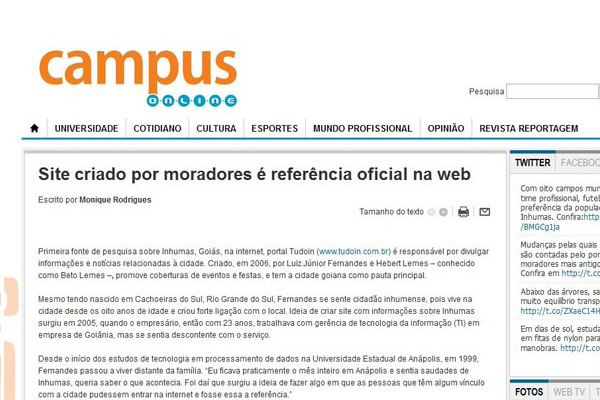 Acadêmica de Jornalismo da UNB pesquisa sobre o TUDOIN