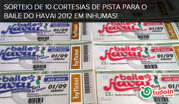 Sorteio de Ingressos no Facebook Para o Baile do HavaĆ em Inhumas. Sorteio de Ingressos no Facebook Para o Baile do HavaĆ em Inhumas.