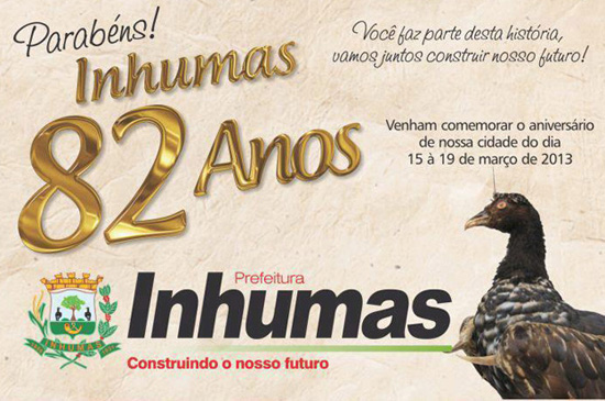 Confira a programação para a comemoração do Aniversário de Inhumas