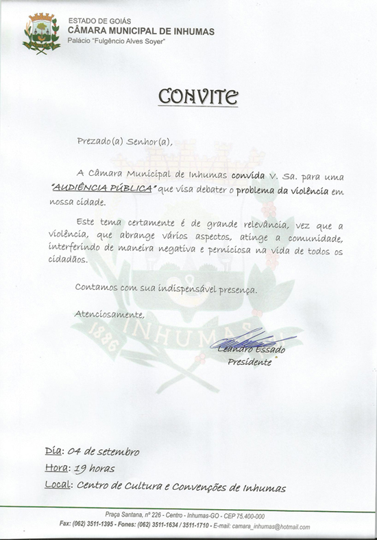 Câmara Municipal realiza reunião para discutir sobre a criminalidade em Inhumas Câmara Municipal realiza reunião para discutir sobre a criminalidade em Inhumas