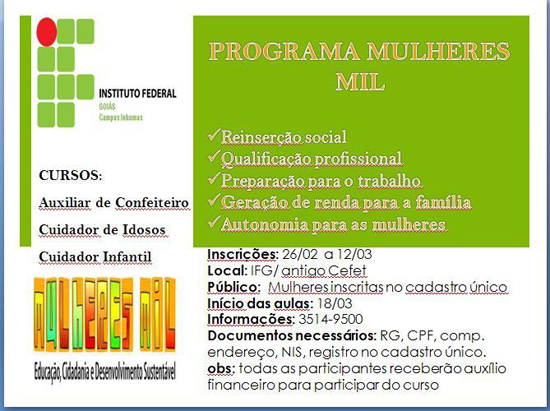 Projeto Mulheres Mil Projeto Mulheres Mil