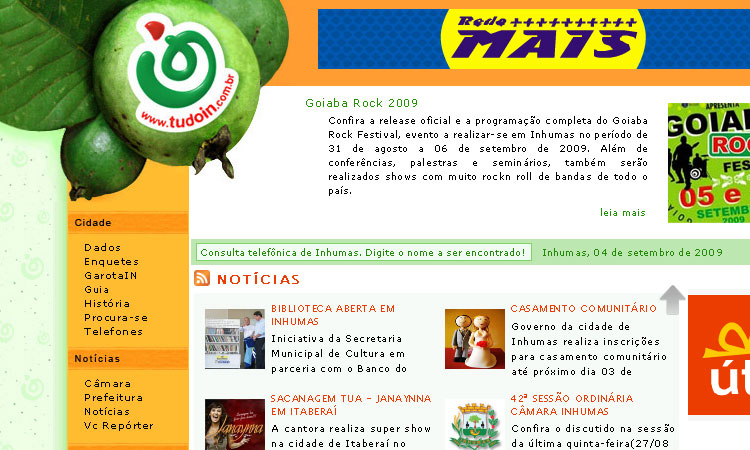 Reestruturação do site da cidade de Inhumas Reestruturação do site da cidade de Inhumas