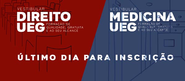 Inscrições para vestibular de Medicina e Direito da UEG encerram nesta quarta-feira (15) Inscrições para vestibular de Medicina e Direito da UEG encerram nesta quarta-feira (15)