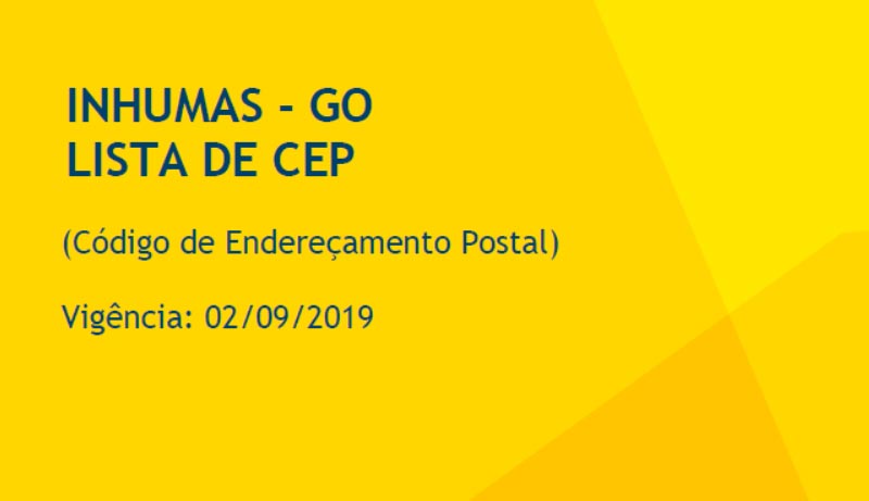 CEP de Inhumas - confira a relação de novos CEPs de Inhumas